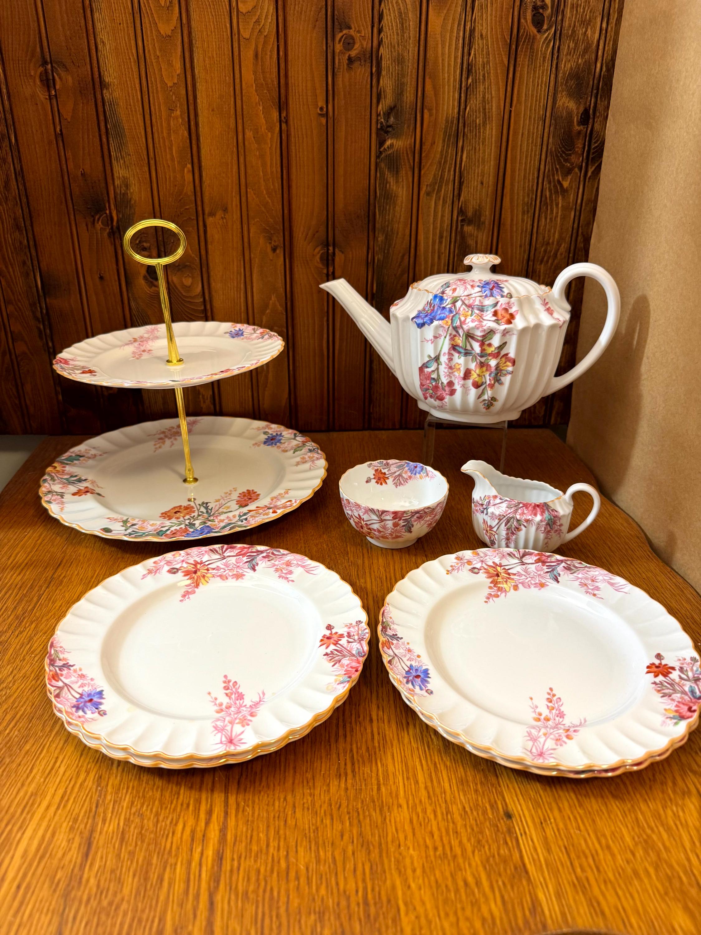 Spode Chelsea Garden Tea Set With Dessert Plates for 4, Copeland