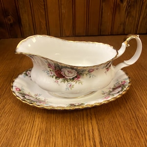 Royal Albert Celebration Gravy Boat and Underplate,