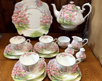 Very Rare, Victorian Rust Tea Set by Samuel Radford, Pattern 469