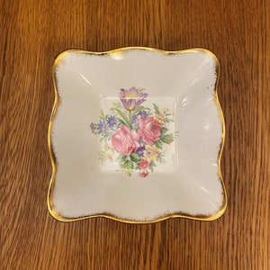 Foley Tulip Ruffled Edge Candy Dish, Foley China, E Brain and Co, Floral Tray