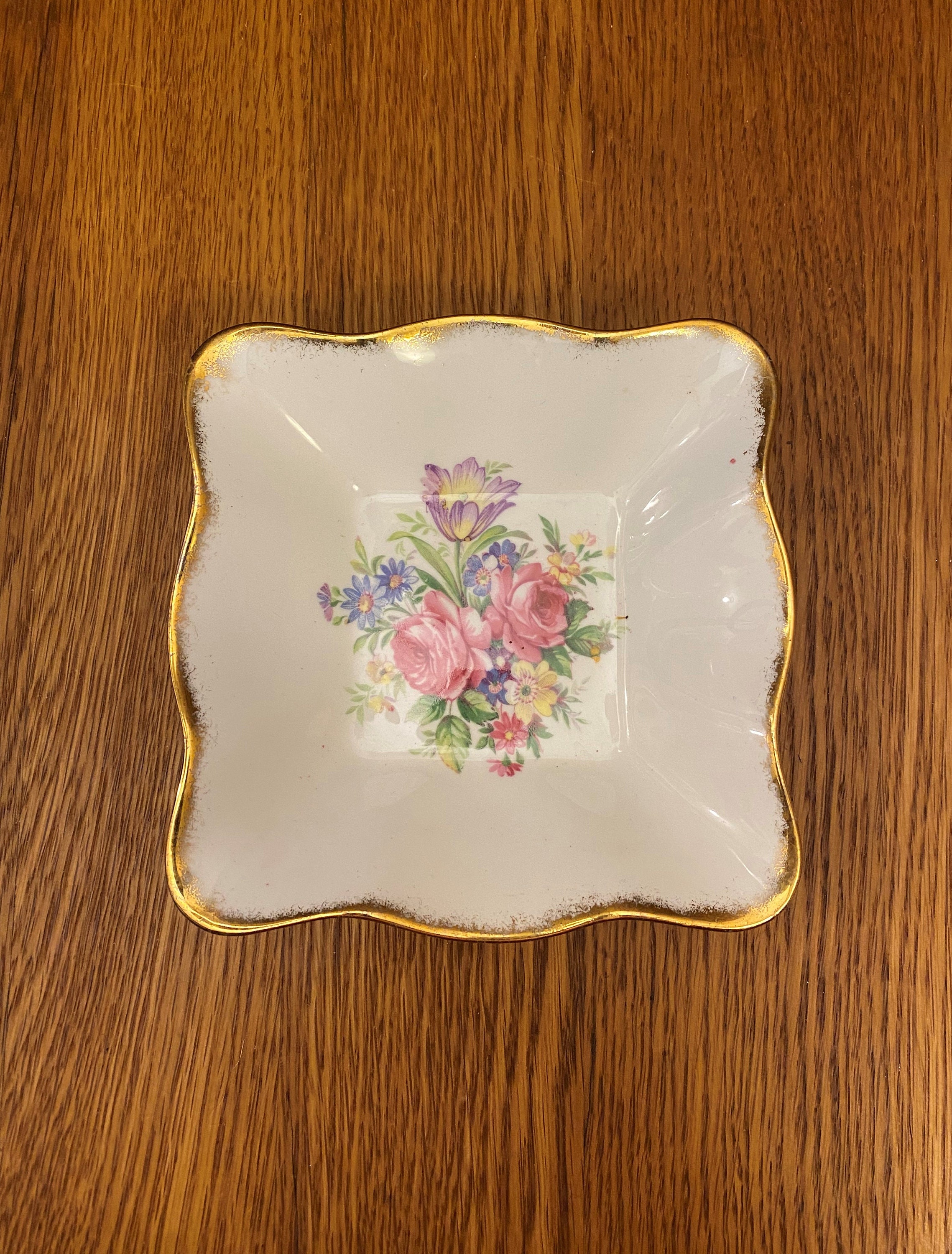 Foley Tulip Ruffled Edge Candy Dish, Foley China, E Brain and Co, Floral Tray