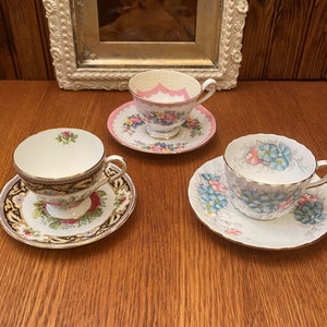 Aynsley, Royal Albert, E B Foley Vintage Demitasse Teacup and Saucer, Your Choice, Primula, Florence, Prudence