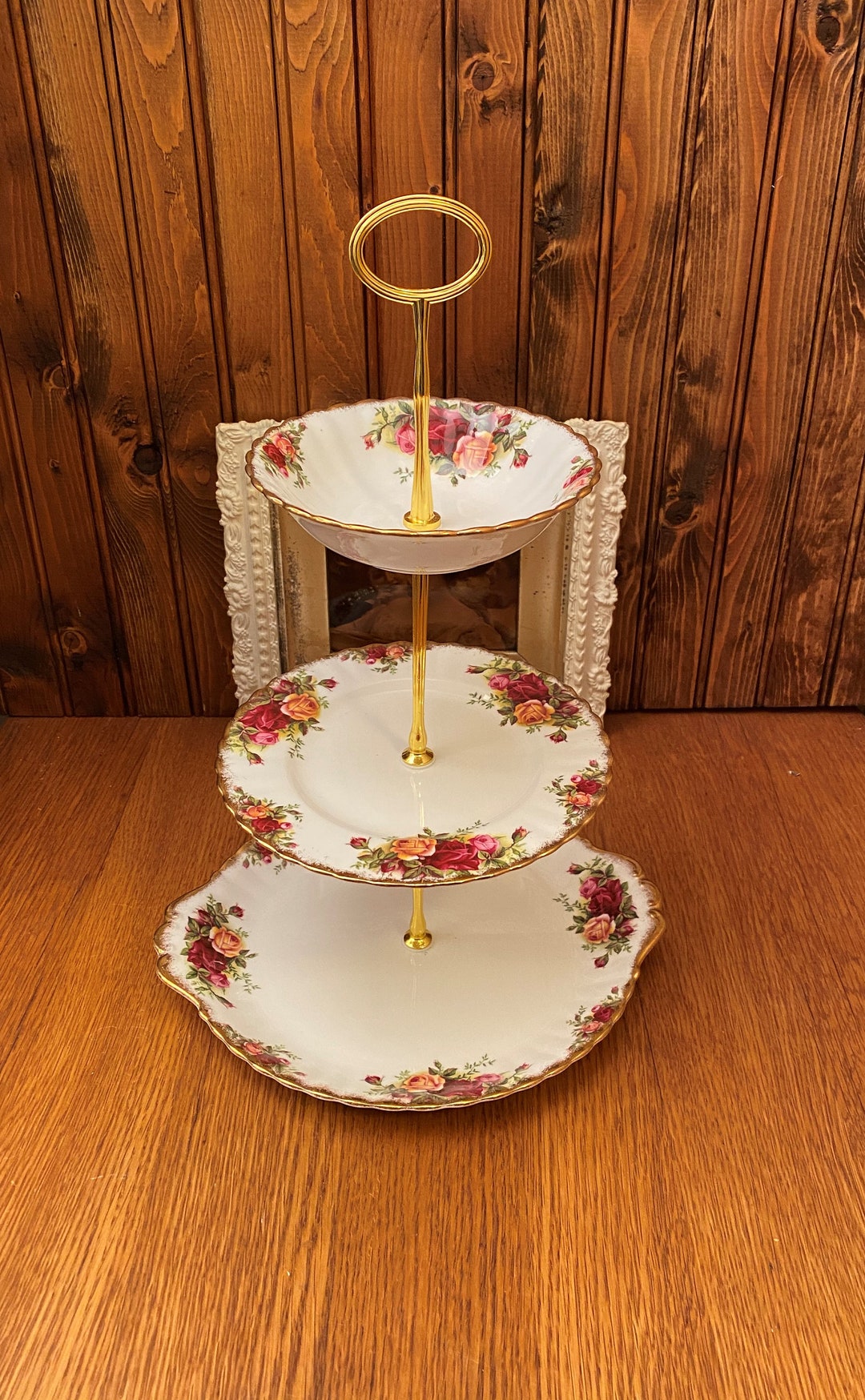 Royal Albert Old Country Roses Three Tier Custom Made Cake