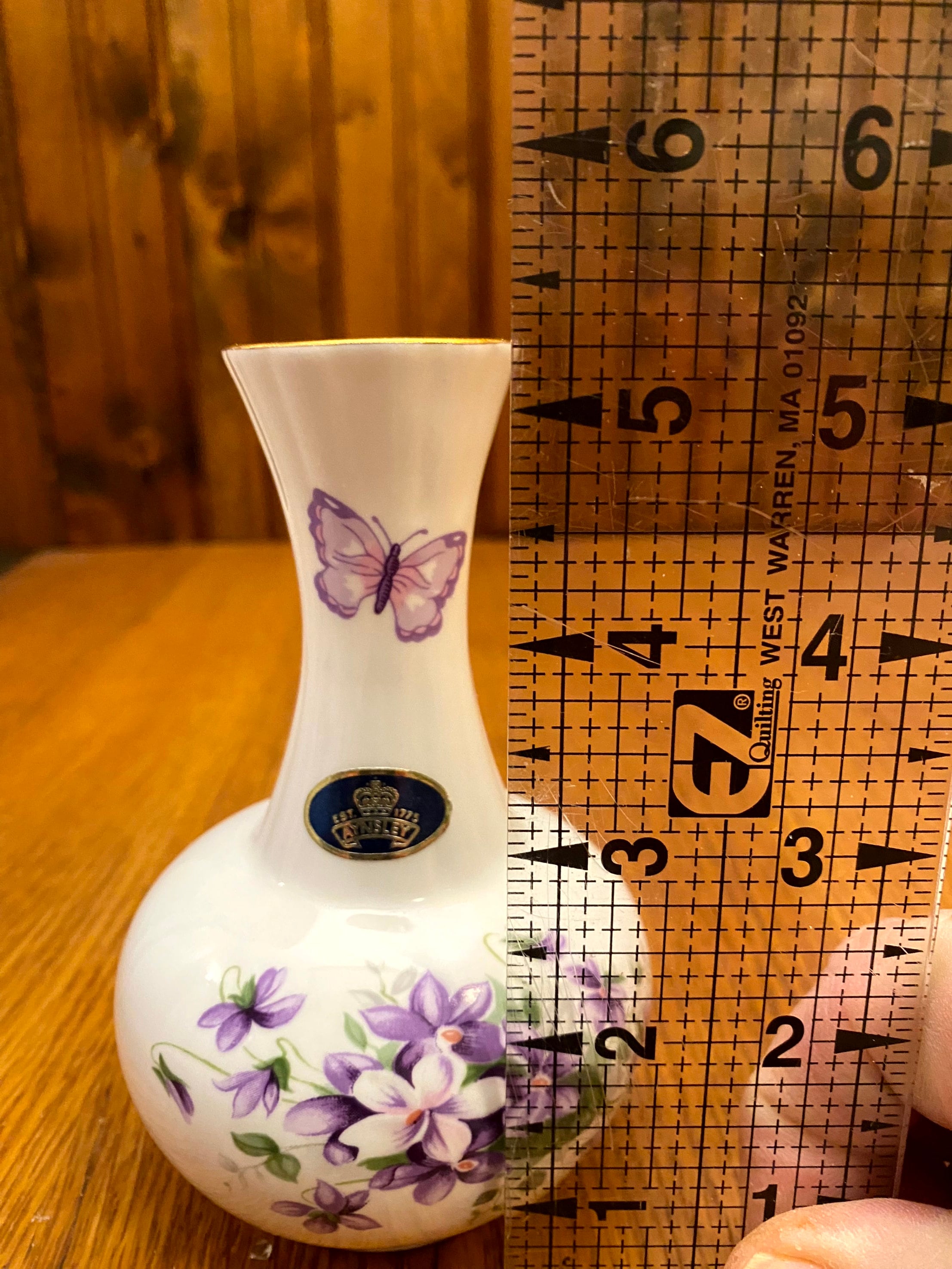 Aynsley Fine Bone China Wild Violets Bud Vase, Purple Flowers - Etsy