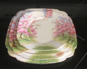 Royal Albert Blossom Time Square Brot- und Butterteller, Dessert, Salatteller und Luncheon Plate