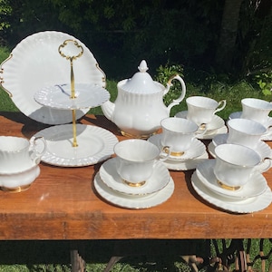 Royal Albert Val D&#39;or Tea Set With Large Teapot, Service for 6