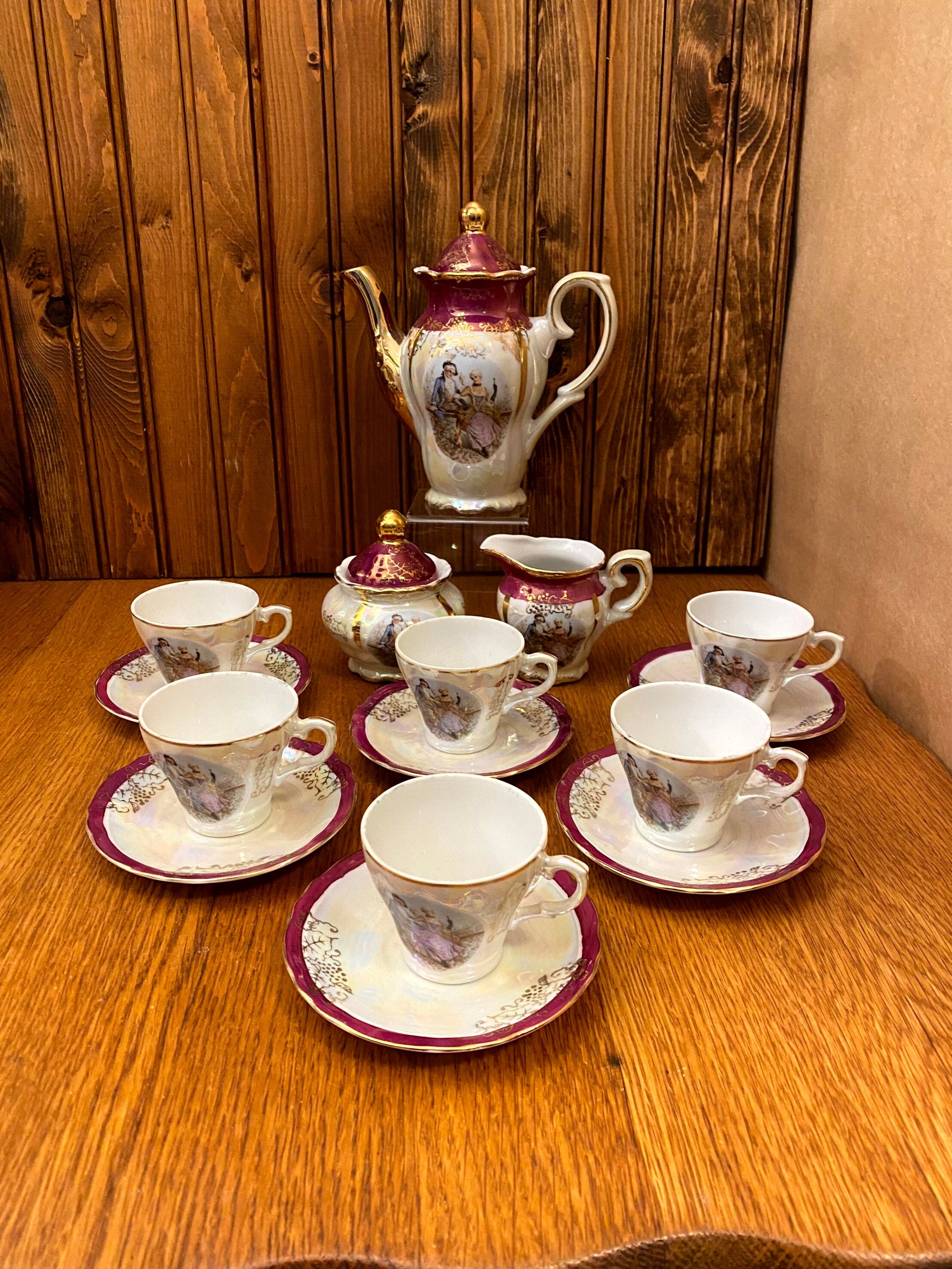 Cheval d’Orient set of 6 tea cups and saucers (n°1 to 6)