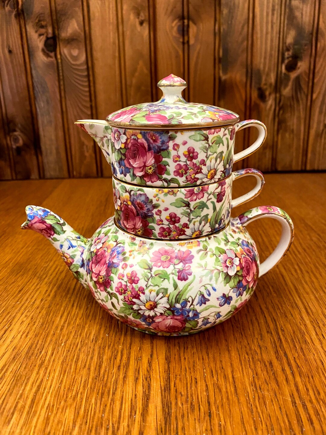 ROYAL Winton Summertime Chintz Mini Stacking Teapot With Lid, Mini