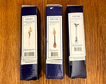 Franz Porcelain Spoon Collection Your Choice, Fluttering Beauty Flower, Striking Vermillion Peony or Holiday Beginnings