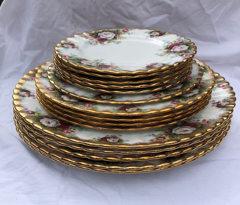 Royal Albert Celebration Dinner Plate Salad Plate Dessert Etsy Australia
