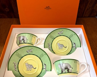 ヴィンテージ エルメス フランス、アフリカグリーン。象、オリジナル