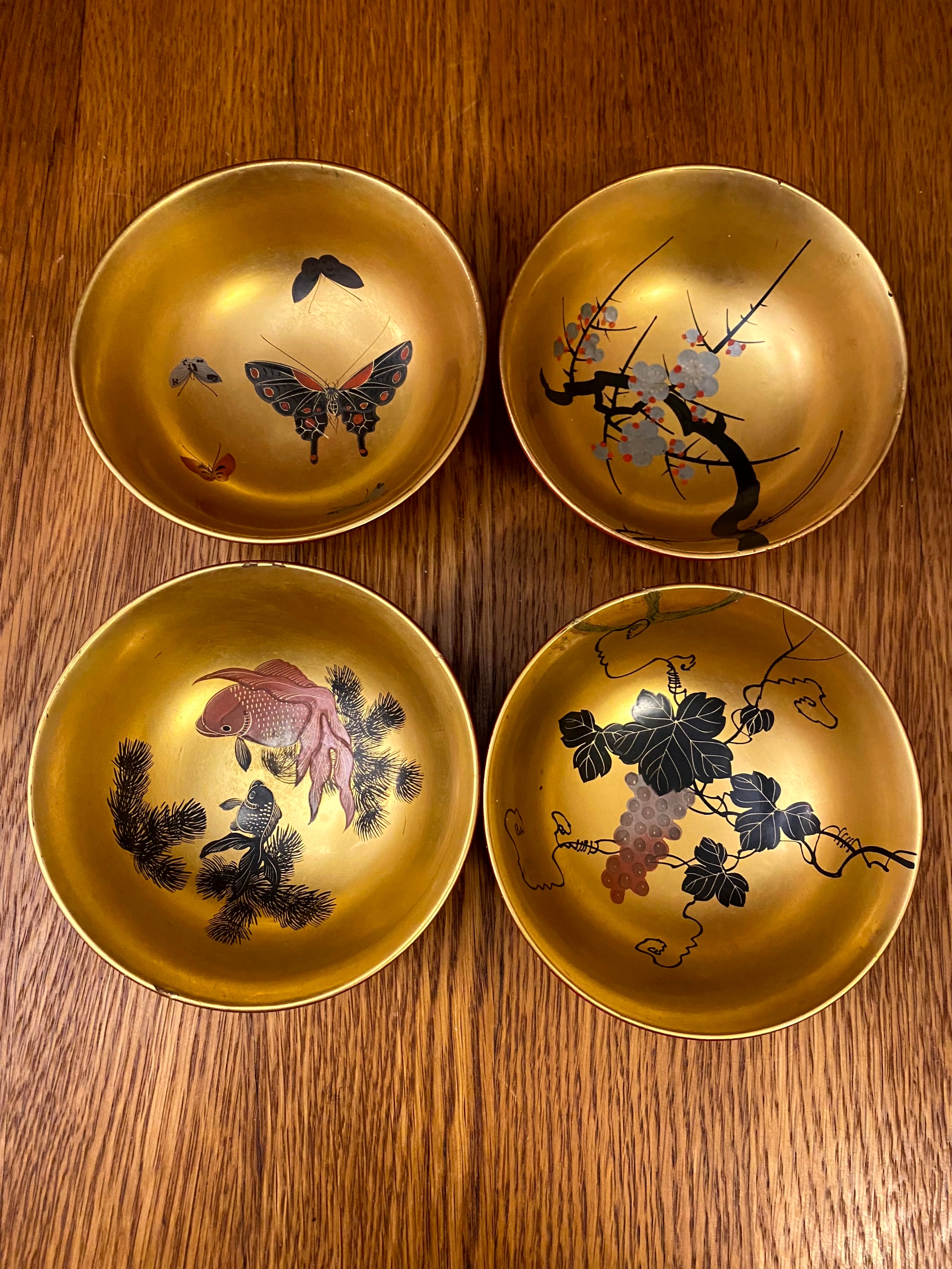 16点セット 日本製漆器 赤と金の手描きセット - Etsy 日本
