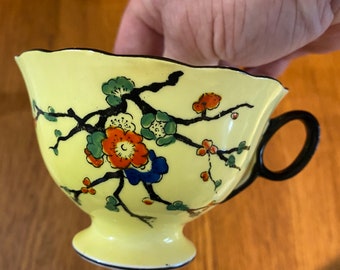 RARE Antique 1890's Atlas China Grimwade Blackthorn in Yellow