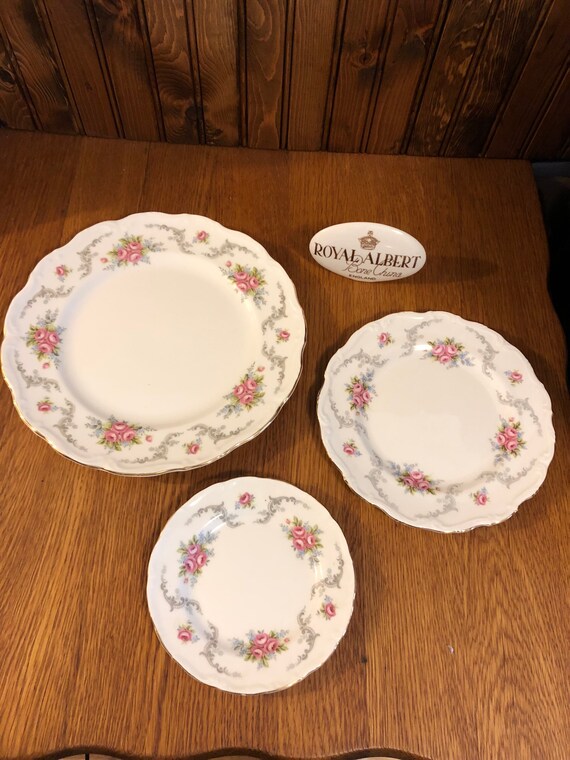 Royal Albert Tranquility Salt and Pepper Set Tranquillity Pink Cabbage Rose China Salt and Pepper