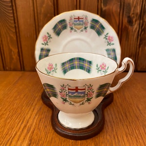 Royal Adderley, Ridgway Potteries Ltd, Alberta Tartan Teacup and Saucer
