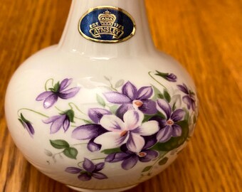 Aynsley Fine Bone China Wild Violets Bud Vase, Purple Flowers - Etsy