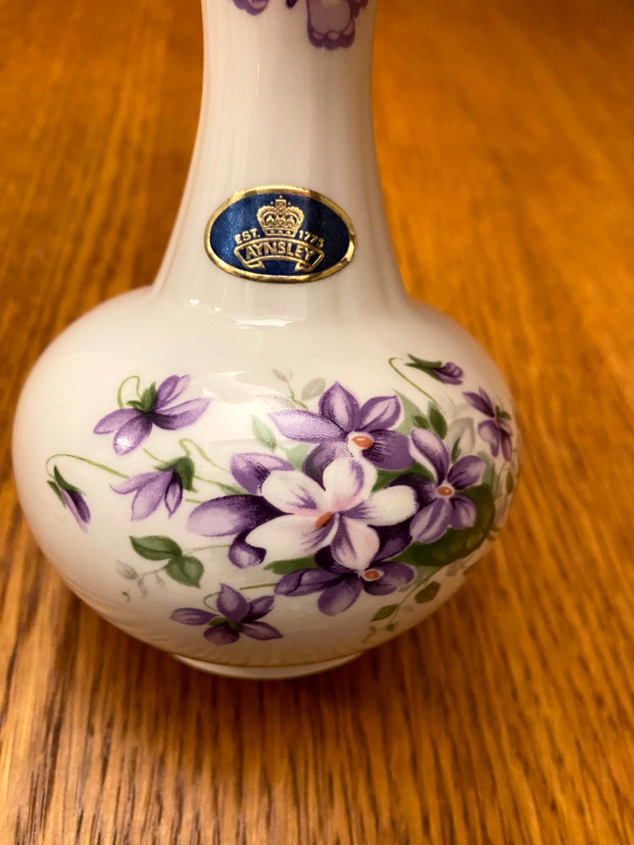 Aynsley Fine Bone China Wild Violets Bud Vase, Purple Flowers - Etsy