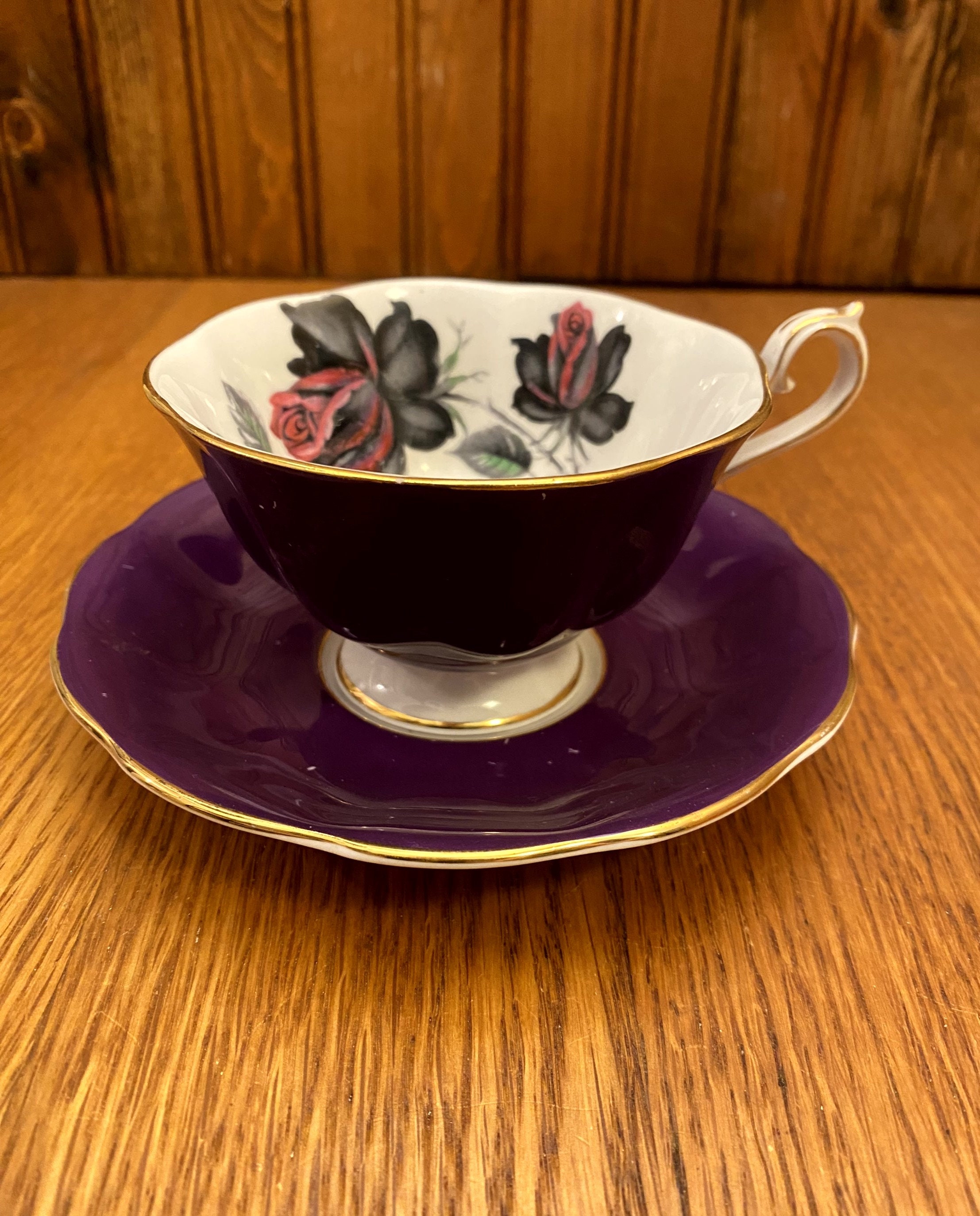 Royal Albert Bone China Black Rose Coffee Cup Royal Albert Black
