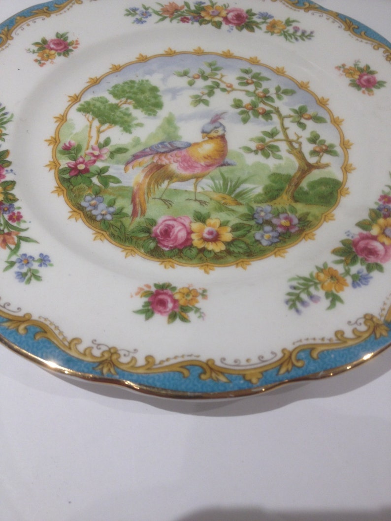 Royal Albert Chelsea Bird Blue Handled Cake Plate image 2