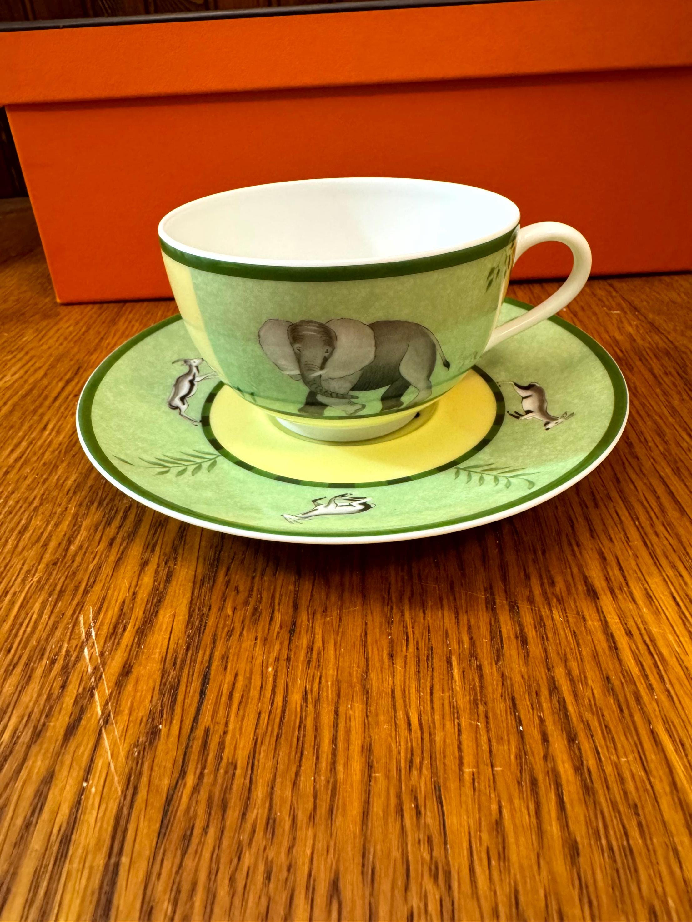 HERMES アフリカ チーター ヴィンテージ エルメス フランス、アフリカグリーン。象、オリジナル