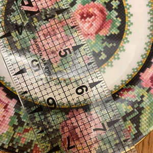 Royal Albert Crown China Needle Point Plates. Choice of Size, Pink Roses on Black Background image 8