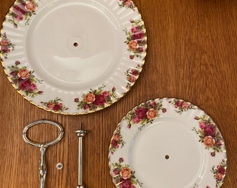   Old Country Roses テーブルウェア2点 Royal Albert Old Country Roses, Two Tier Custom Made Cake Plate 2