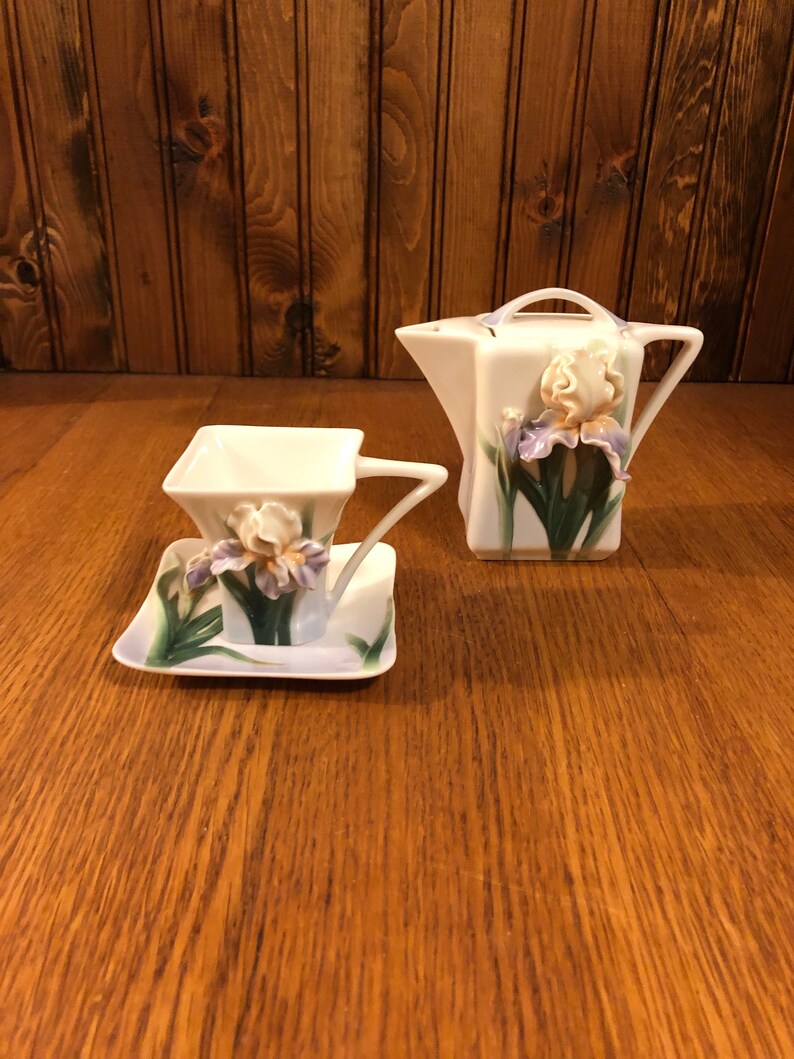 Franz Collection Iris Small Teapot Franz Porcelain Collection Etsy