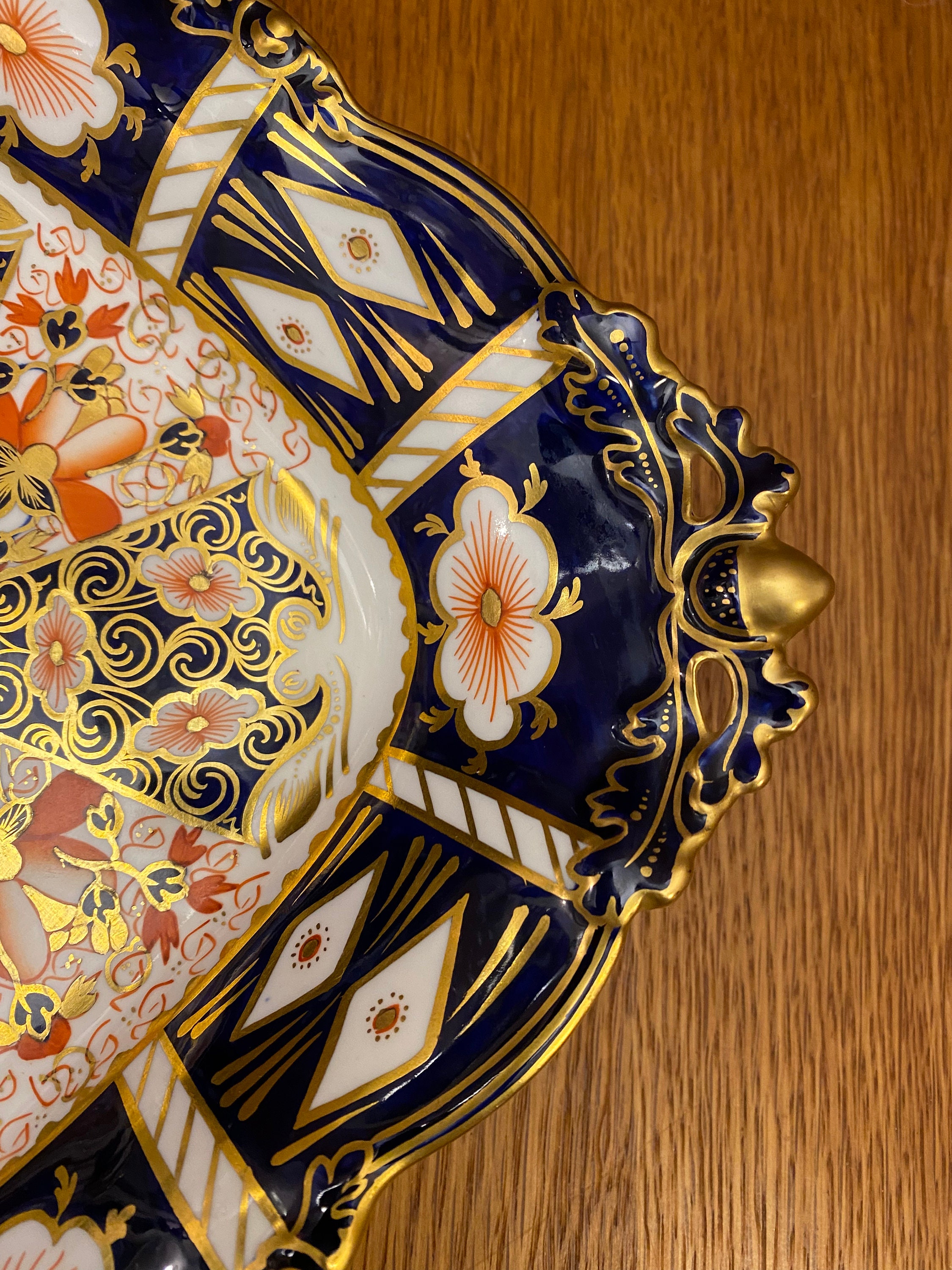 Rare, Royal Crown Derby, Traditional Imari, Lozenge Shape, Acorn