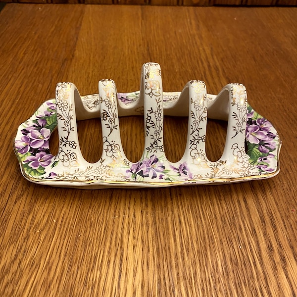 James Kent Longton Sweet Violets Large Toast Rack, 5018