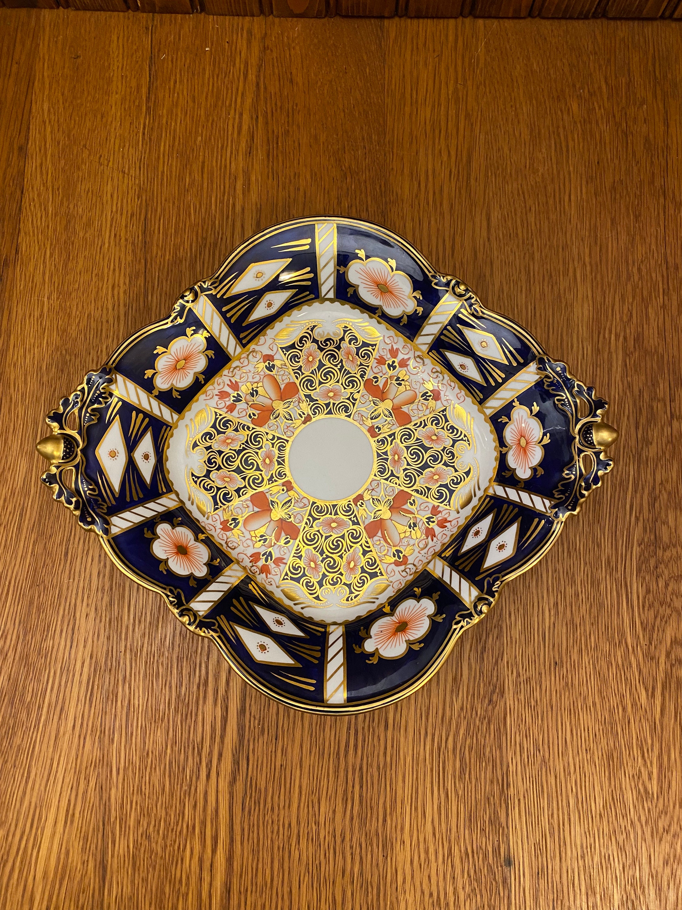 Rare, Royal Crown Derby, Traditional Imari, Lozenge Shape, Acorn