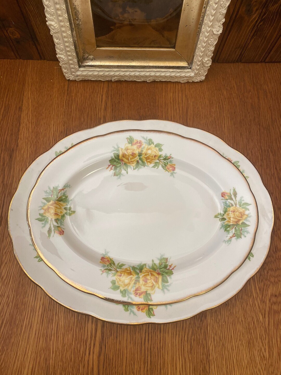 Royal Albert Tea Rose Yellow 15 Large Oval Platter or 13 Medium Oval