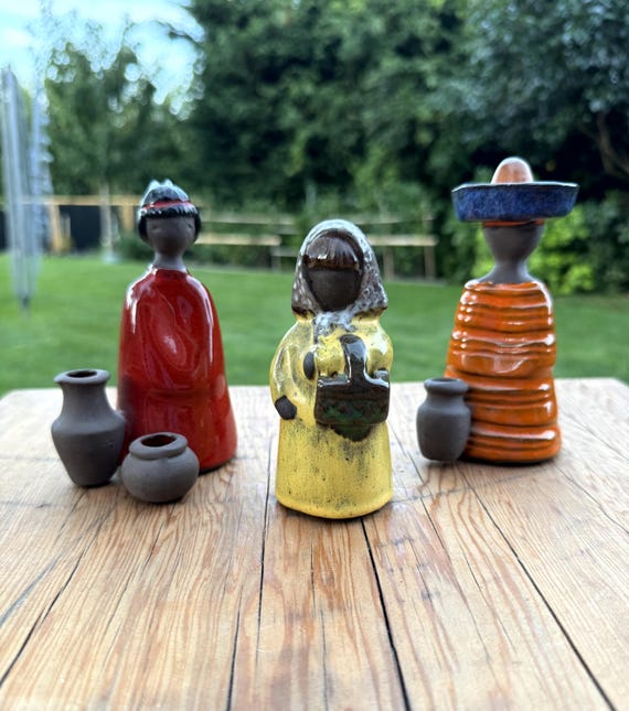 Jie Verk Stad Sweden, Studio Pottery Figurines Designed by Elsi