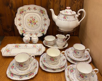 Royal Albert Petit Point 20 Piece Tea Set, Dessert Set