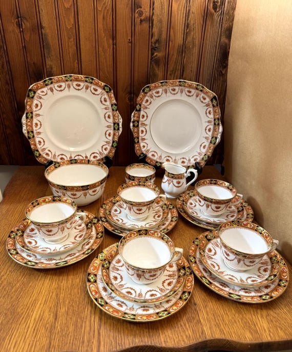 ヴィンテージ ロイヤルアルバート 伊万里 デザートセット：クラウン  