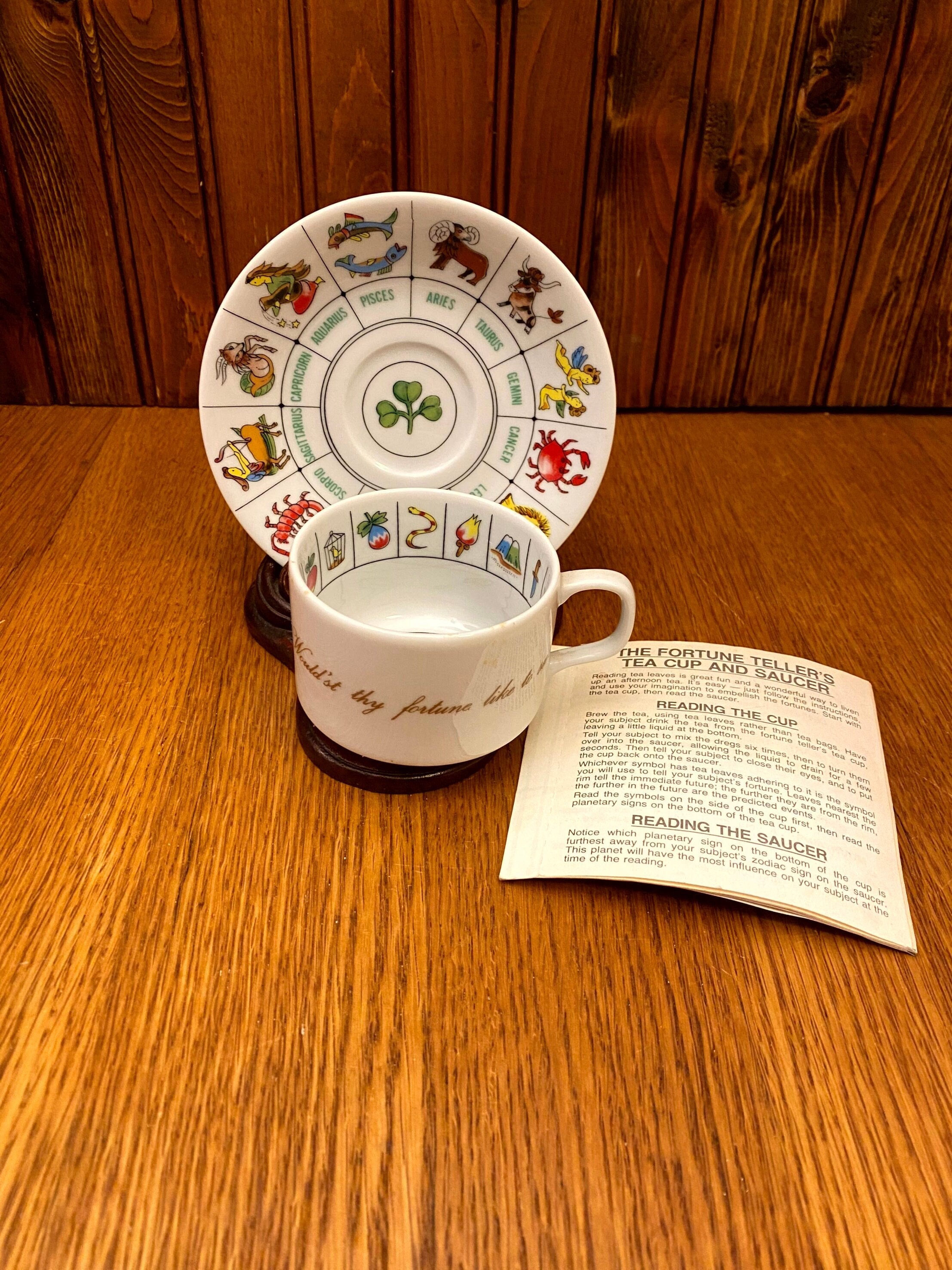 Zodiac, Tea Leaf Reading Teacup Set With Instructions