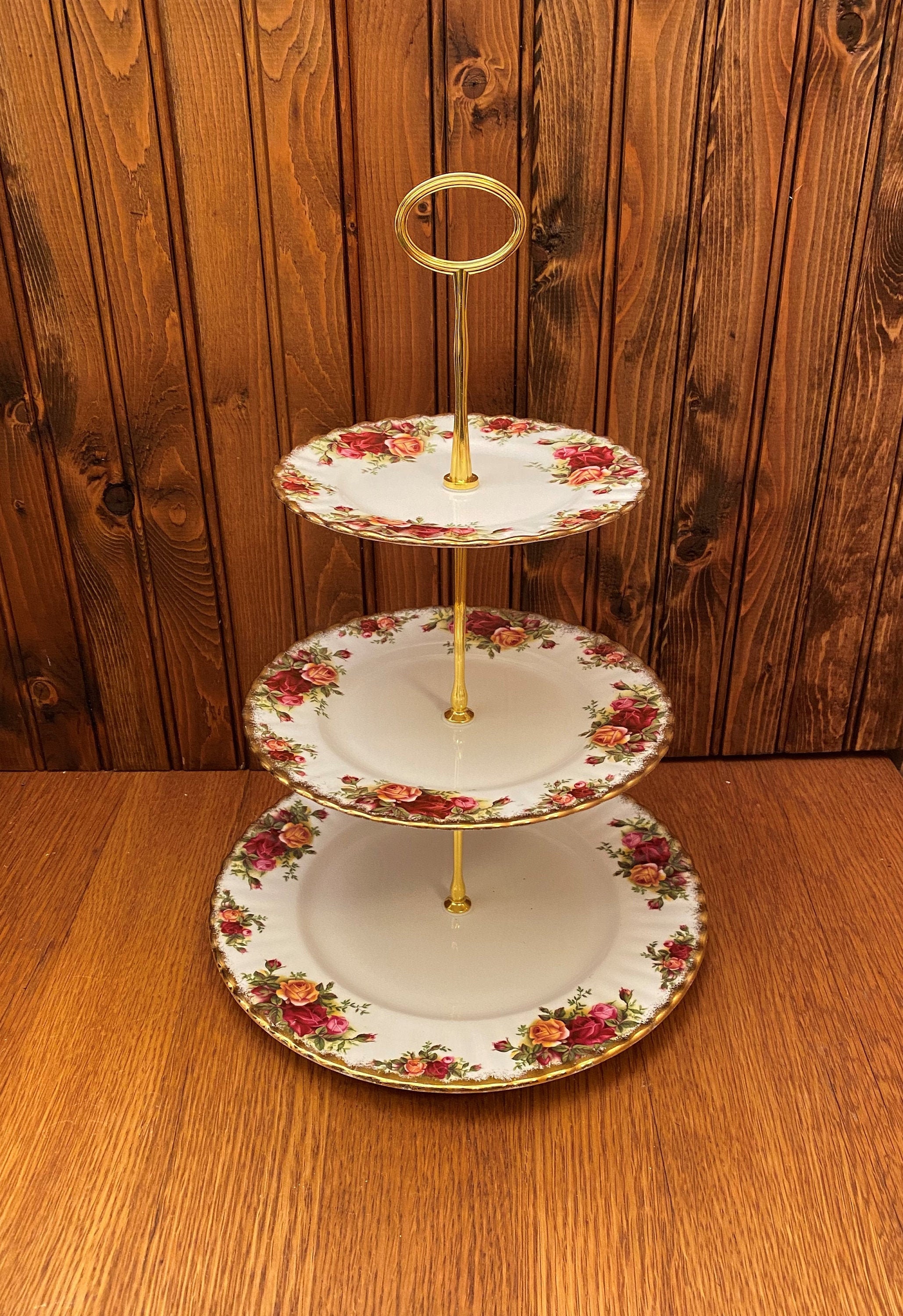 ロイヤルアルバート　オールドカントリーローズ　3段ケーキスタンド　プレート　薔薇 ロイヤルアルバート オールドカントリーローズ 3段カスタム