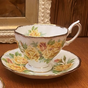 Royal Albert Tea Rose Yellow Footed Malvern Cup and Saucer
