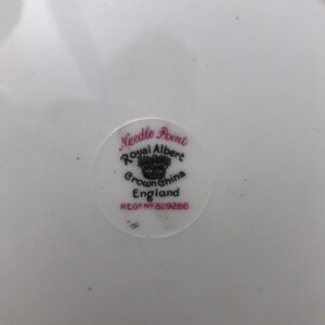 Royal Albert Crown China Needle Point Plates. Choice of Size, Pink Roses on Black Background image 9