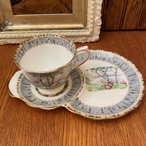 Royal Albert Silver Birch Tennis Set with Teacup, Snack Plate image 1