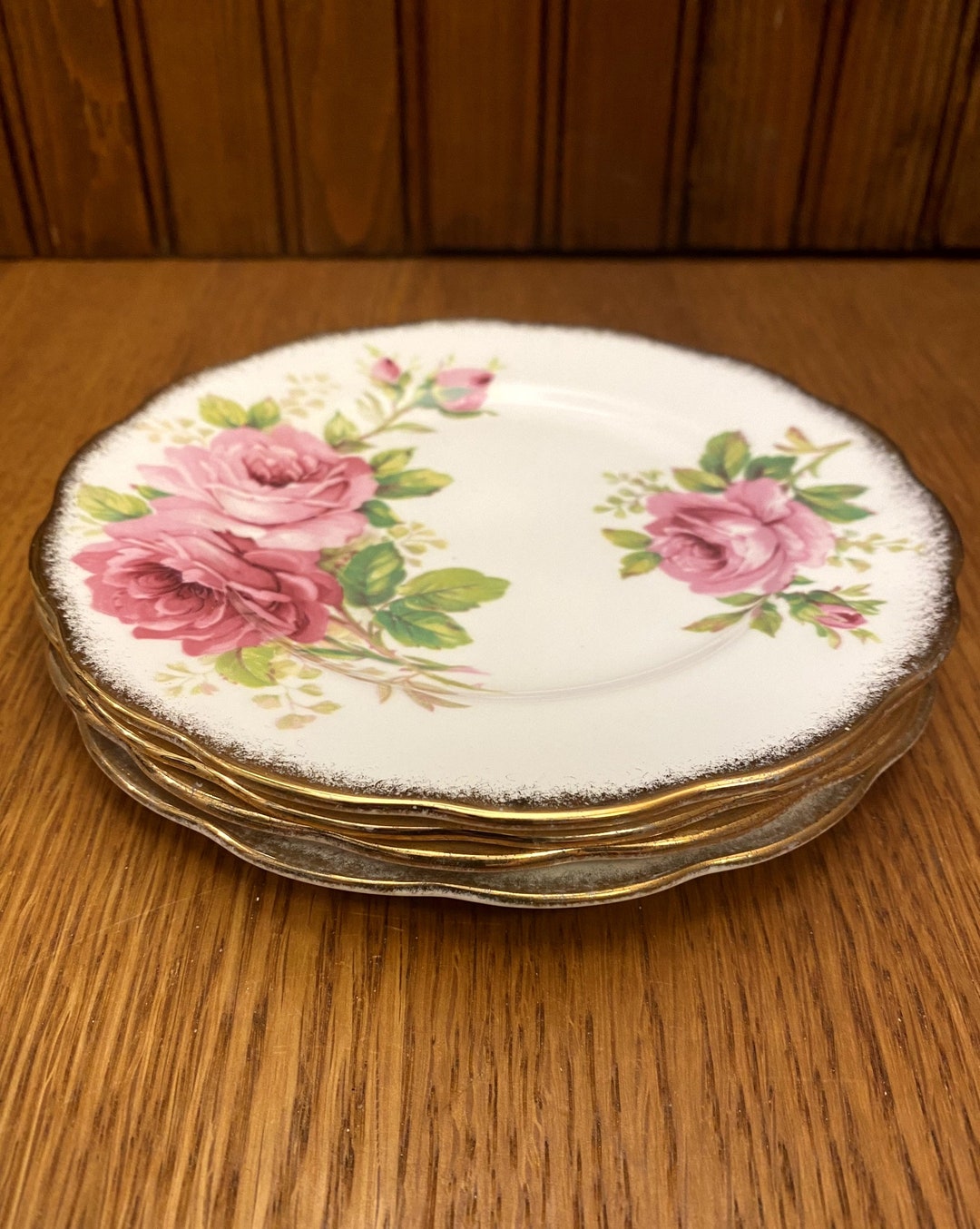 Set of 4 Royal Albert American Beauty Bread and Butter Plate, Pink ...
