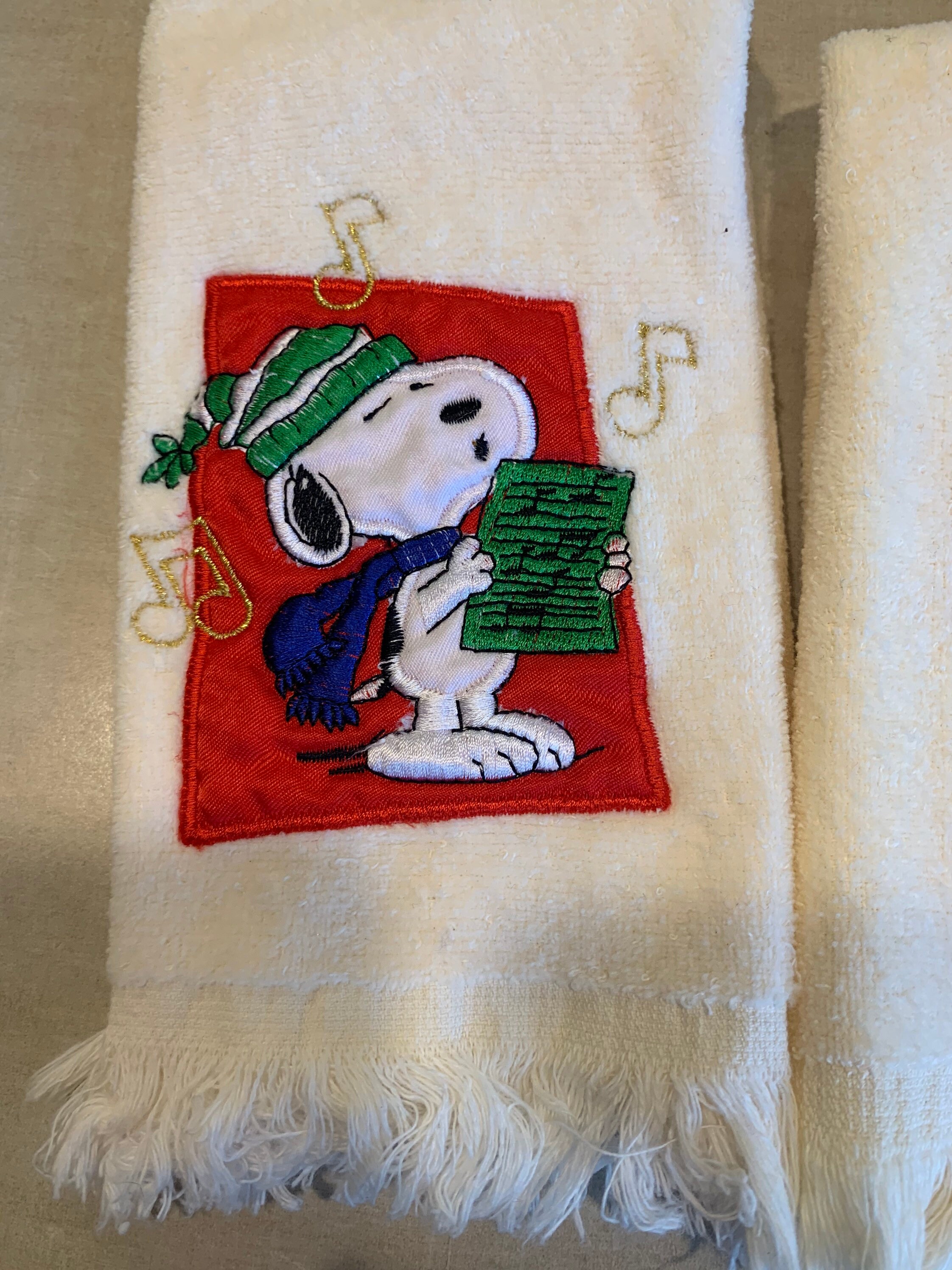 Vintage Snoopy Christmas Hand Towels Peanuts Gang Woodstock - Etsy UK