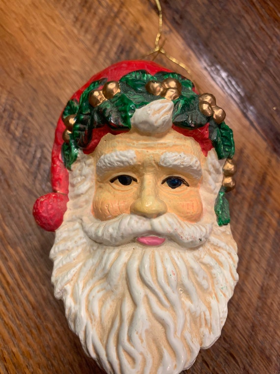 Vintage Kurt Adler Santas World Santa face ornament Christmas | Etsy