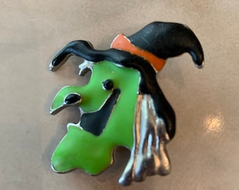 Vintage witch pin Halloween