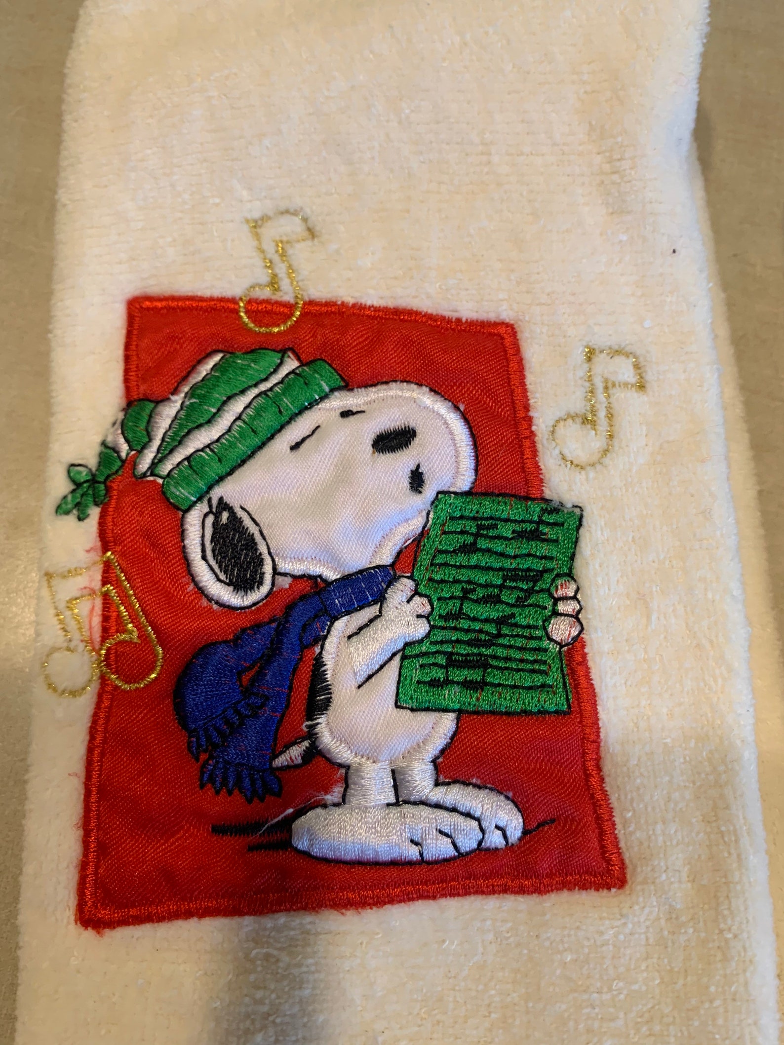 Vintage Snoopy Christmas Hand Towels Peanuts Gang Woodstock Etsy UK