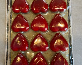 Vintage Valentine heart ornaments plastic