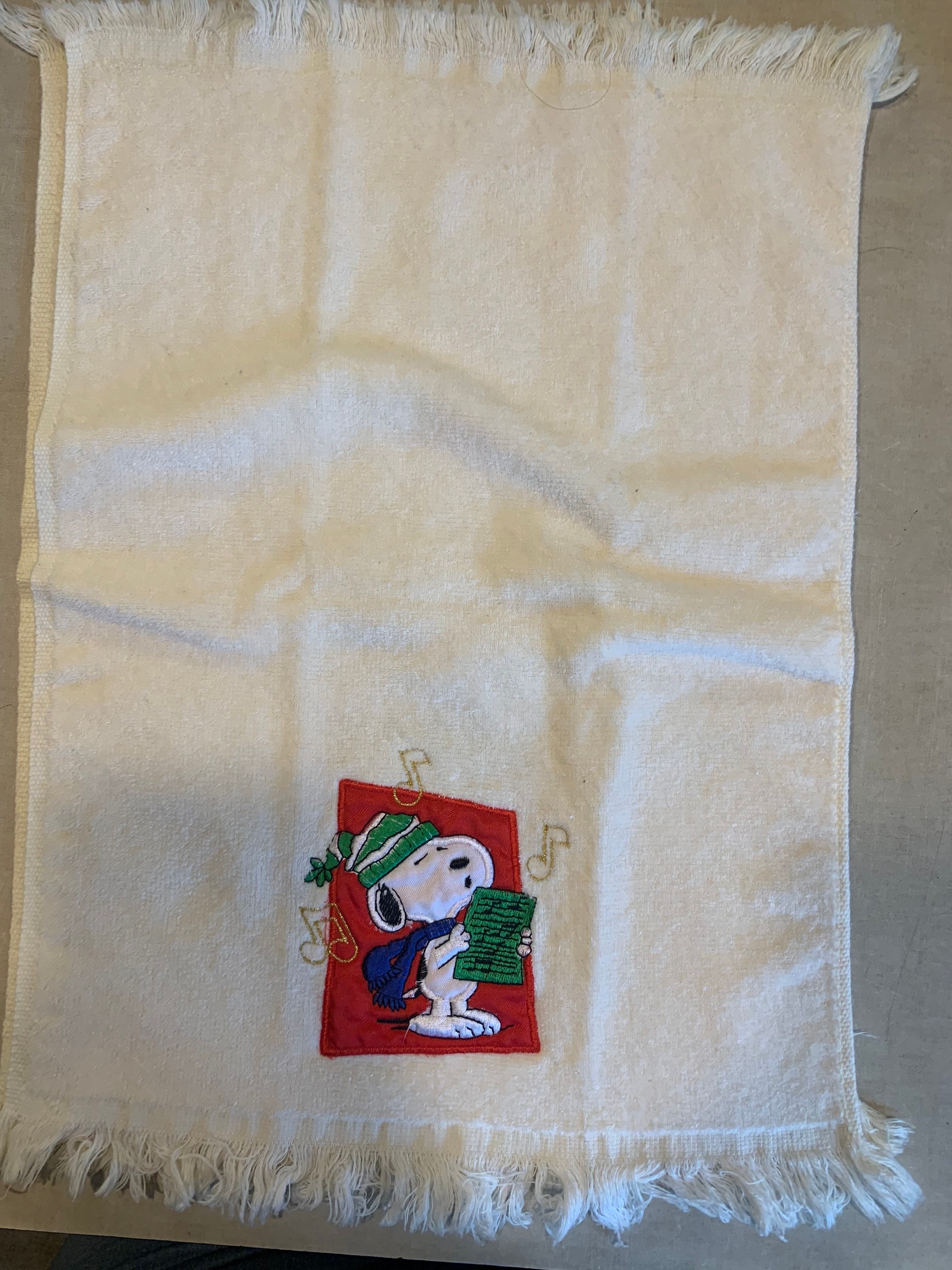 Vintage Snoopy Christmas Hand Towels Peanuts Gang Woodstock Etsy UK