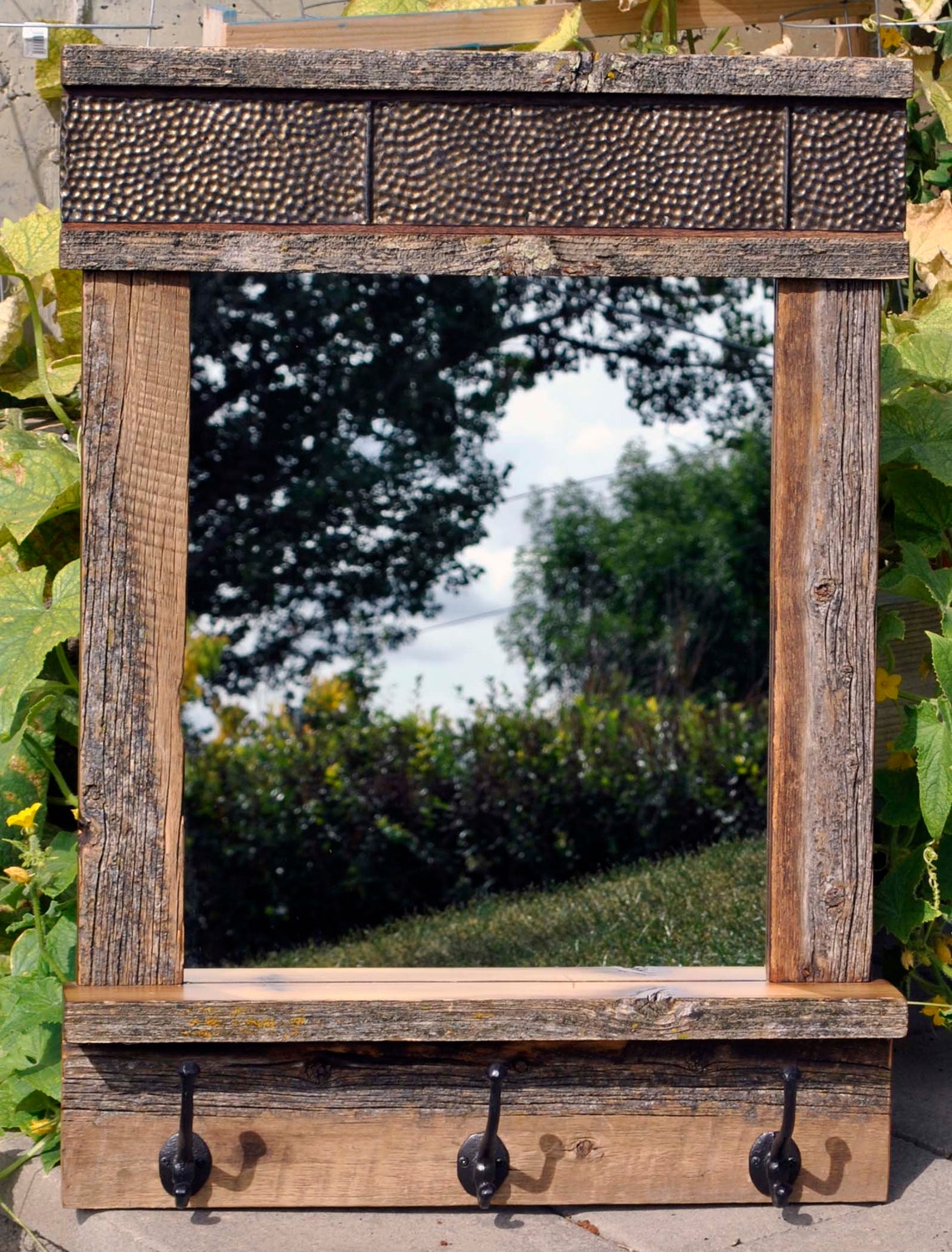 Rustic Country Western Decor Wall Mirror Antique Tin Ceiling Etsy