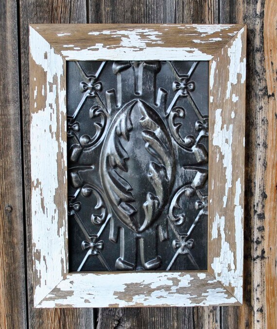 Antique Ceiling Tin Tile Wall Decor Rustic Primitive Decor Wall Hanging Chippy Paint Hd1800