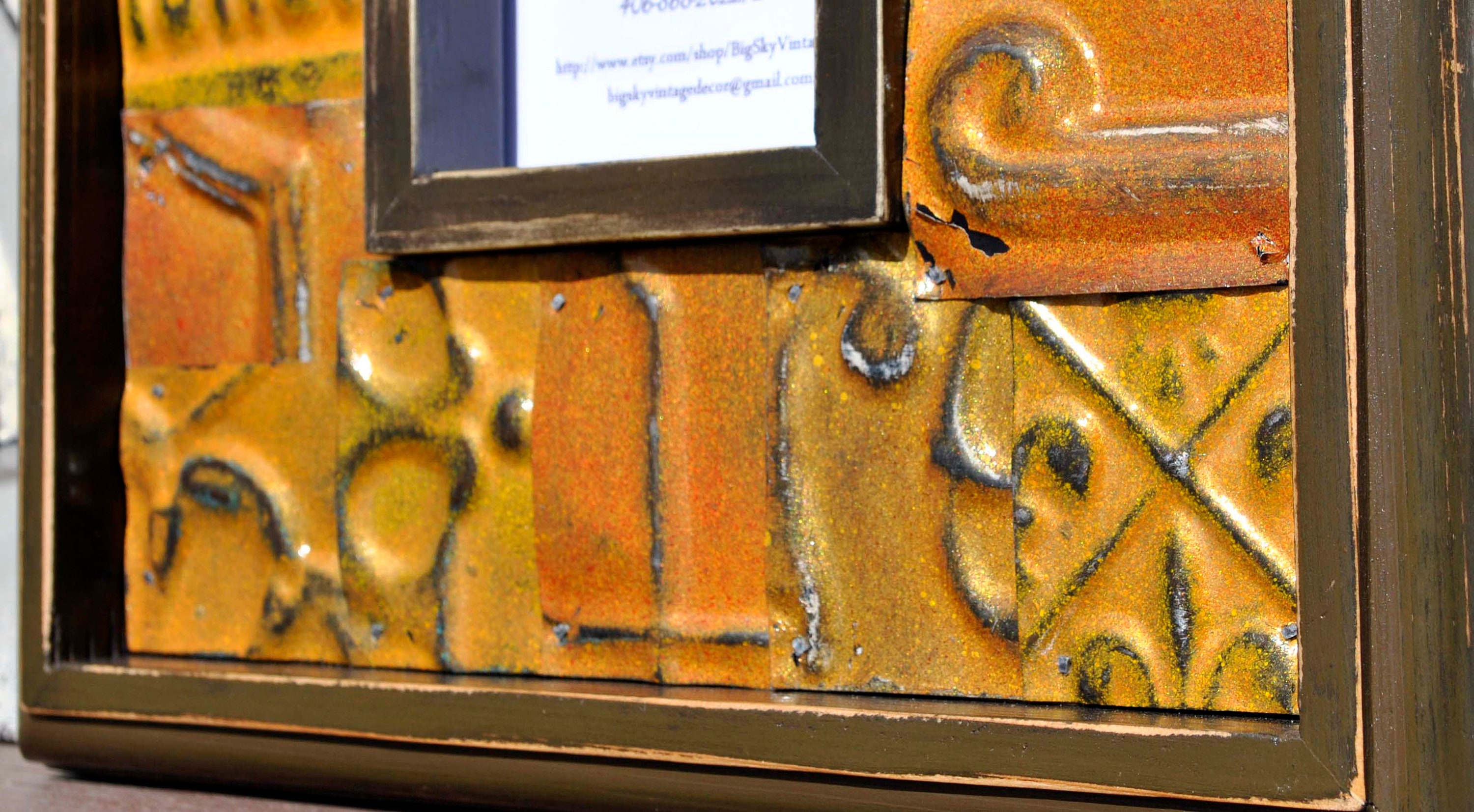 Antiguo estaño techo azulejo marco de la foto rústica | Etsy