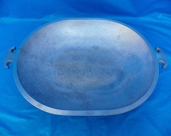 Vintage Guardian Service Handled Tray / Lid - Oval Platter  Cast Aluminum